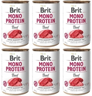 ПАК. Консервований монопротеїновий корм для собак Brit Diet Mono Protein Dog з яловичиною, 6 шт по 400 г