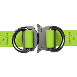 Поводок для собак водостійкий WAUDOG Waterproof з QR-паспортом, металевий фастекс, Ш 20 мм, Дл 50-80 см, салатовий