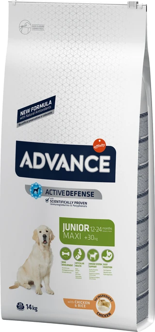 Cухой корм для собак Advance Dog Maxi Junior для молодых собак крупных пород с курицей и рисом 14 кг (8410650235400)