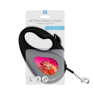 Поводок-рулетка для собак WAUDOG R-leash, малюнок "Конотопські магічні війська", L, до 50 кг, 5 м, світловідбиваюча стрічка чорний