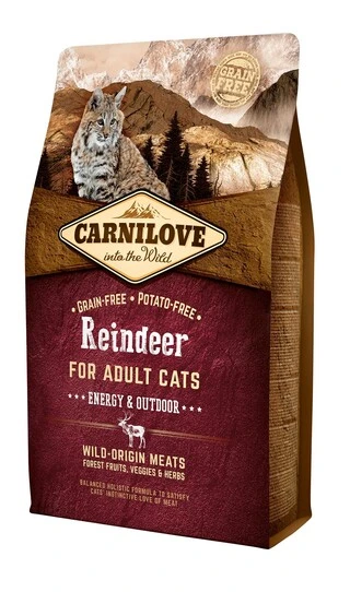 Сухий корм для дорослих активних котів Carnilove Raindeer Energy &amp; Outdoor 2 кг (8595602512256)