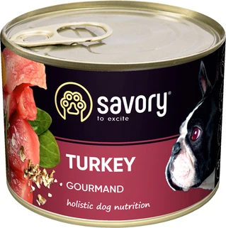 Вологий корм Savory для дорослих собак з індичкою 200 г