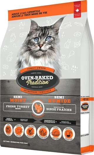 Полнорационный сбалансированный полувлажный корм Oven-Baked Tradition с индейкой для кошек 2.27 кг