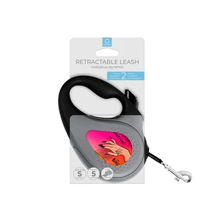 Поводок-рулетка для собак WAUDOG R-leash, малий, до 15 кг, 5 м, светоотражаюча стрічка чорний