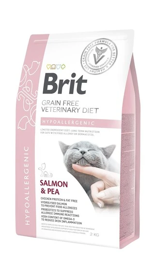 Лікувальний корм Brit Veterinary Diet для котів і кошенят при харчовій алергії та дерматитах з лососем і горохом 2 кг