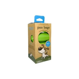 Пакети для прибирання за собаками Poo Bags без запаху 120 шт (8 рулонів)
