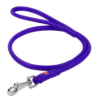Поводок для собак кожаный WAUDOG Glamour, круглый, Д 10 мм, Дл 122 см, фиолетовый
