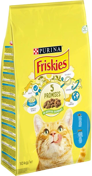 Сухий корм для котів Purina Friskies з смаком лосося та овочів 10 кг
