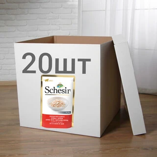 ПАК. Вологий корм для котів Schesir Курка з морським окунем у желе 20шт по 85 г