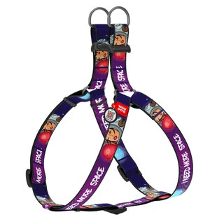 Нашийник для собак нейлоновий WAUDOG Nylon з QR-паспортом, малюнок "Більше космосу", пластиковий фастекс, L, Ш 25 мм, Дл 60-90 см