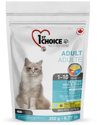 Сухий суперпреміум корм для котів 1st Choice Adult Healthy Skin&amp;amp;Coat лосось 0.35 кг
