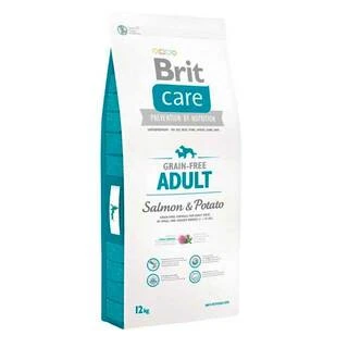 Корм для собак малих і середніх порід Brit Care Dog Grain-free Adult беззерновий з лососем 12 кг (8595602558834)