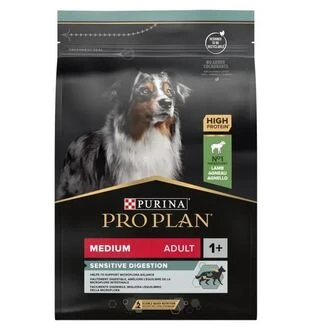Сухой корм Purina Pro Plan Medium Sensitive Digestion для взрослых собак средних пород с чувствительным пищеварением, с ягненком 3 кг