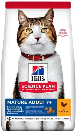 Сухий корм для зрілих котів від 7 років Hill's Science Plan Mature Adult 7+ з куркою 3 кг
