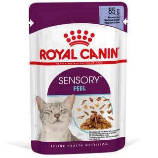 ПАК. Вологий корм з м'ясом для дорослих котів, (кусочки в желе) Royal Canin Sensory Feel in Jelly 12 шт по 85 г