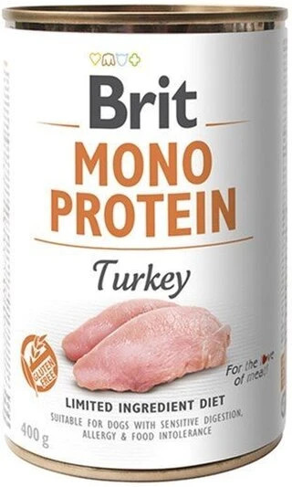 ПАК. Консервированный монопротеиновый корм для собак Brit Mono Protein Dog с индейкой, 6 шт по 400 г