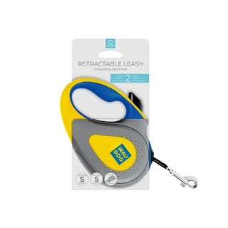 Поводок-рулетка для собак WAUDOG R-leash, малий, до 15 кг, 5 м, світловідбиваюча стрічка "Colors of freedom"