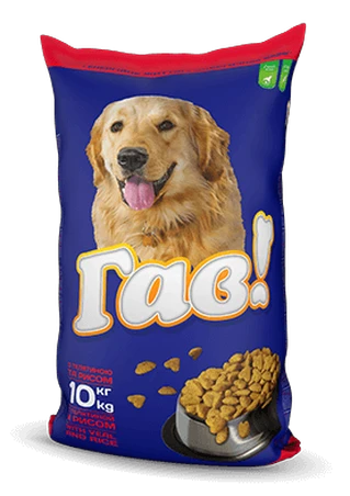 Сухой полнорационный корм Гав! для взрослых собак с телятиной и рисом 10 кг