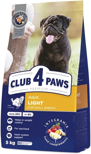Сухой корм для взрослых собак малых пород Club 4 Paws Премиум Контроль веса с высоким содержанием индейки 5 кг