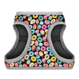 М'яка шлея для собак WAUDOG Clothes з QR паспортом, малюнок "Пончик", XS3, В 32-35 см, С 22-24 см