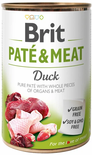 ПАК. Влажный корм для собак Brit Paté &amp;amp; Meat с уткой и курицей, 6 шт по 400 г