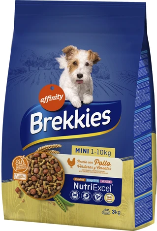 Сухой корм для взрослых собак маленьких пород Brekkies Dog Mini с курицей 3 кг