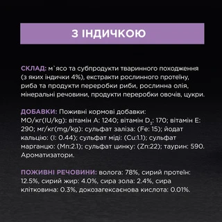 Упаковка влажного корма для котят Purina Pro Plan Kitten Nutrisavour с индейкой 26 шт. по 85 г