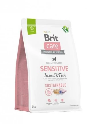 Сухий корм з чутливим травленням Brit Care Dog Sustainable Sensitive для собак з рибою та комахами 3 кг