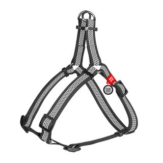 Поводок для собак водостійкий WAUDOG Waterproof з QR-паспортом, світловідбиваючий, металевий фастекс, L, Ш 25 мм, Дл 60-90 см, сірий