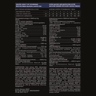 Сухий корм для довгошерстих котів Savory зі свіжим лососем та білою рибою 8 кг
