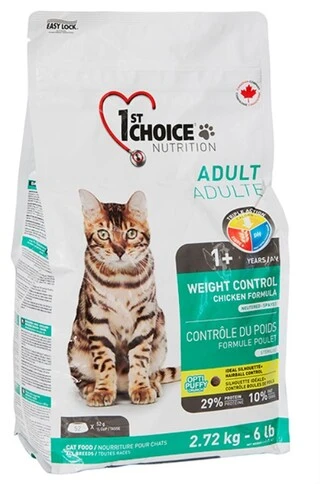 Сухий суперпреміум корм для котів, схильних до повноти 1st Choice Weight Control Adult 2.72 кг
