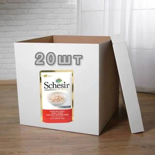 ПАК Вологий корм для котів Schesir Куряче філе з морським окунем у желе 20ШТ по 85 г
