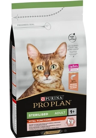 Сухой корм Purina Pro Plan Sterilised с лососем для стерилизованных кошек и кастрированных котов 1,5 кг