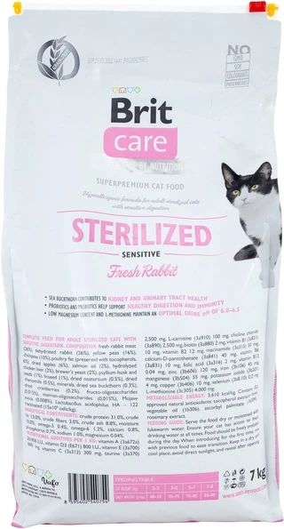 Сухий корм для стерилізованих котів з чутливим травленням Brit Care Cat GF Sterilized Sensitive з кроликом 7 кг