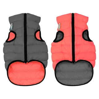 Двостороння куртка для собак AiryVest, розмір XS 25, коралово-сіра
