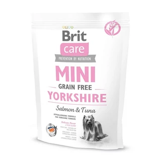 Сухий беззерновий гіпоалергенний корм для собак дрібних порід Brit Care Mini Yorkshire з лососем і тунцем 400 г