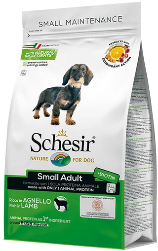 Сухой монопротеиновый корм для взрослых собак малых пород Schesir Dog Small Adult Lamb с ягненком 800 г