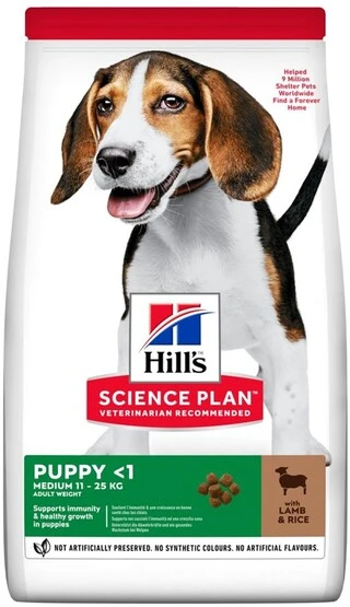 Сухий корм для цуценят середніх порід Hill’s Science Plan Puppy Medium Breed з ягням та рисом 2.5 кг