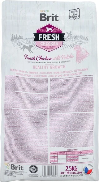 Сухий корм Brit Fresh Healthy Growth для цуценят і юніорів з куркою та картоплею 2.5 кг