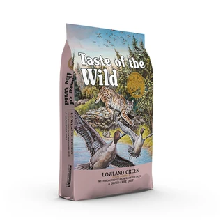 Сухий корм Taste of the Wild Lowland Creek Feline Formula Беззернова формула на основі м'яса качки з додаванням запеченої перепілки для котів і кошенят 2 кг (9767-HT18)