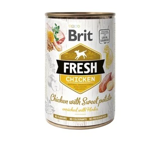 Вологий корм Brit Fresh для собак з куркою та бататом 400 г (НФ-00000116)