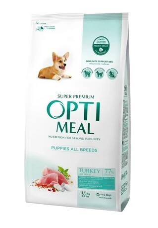 Сухий корм Optimeal для цуценят усіх порід з смаком індички 1,5 кг