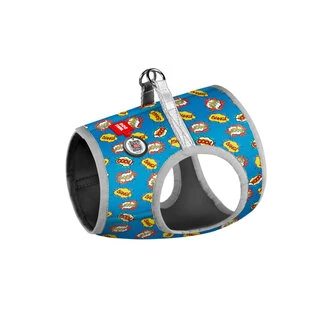 М'яка шлея для собак WAUDOG Clothes з QR паспортом, малюнок &quot;ВАУ&quot;, XS3, обхват 32-35 см, грудна клітка 22-24 см