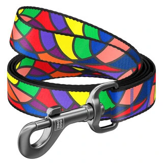 Повідок для собак нейлоновий WAUDOG Nylon, малюнок &quot;Вітраж&quot;, Ш 25 мм, Дл 122 см