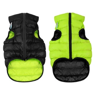 Двостороння куртка для собак AiryVest, розмір М 40, салатово-чорна