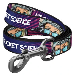 Повідок для собак нейлоновий WAUDOG Nylon малюнок "Космос. Ракетобудування", L-XXL, Ш 25 мм, Дл 122 см