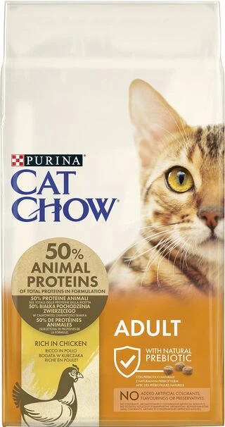 Сухой корм для взрослых кошек Purina Cat Chow Adult с курицей и индейкой 15 кг