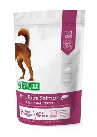 Сухой корм для взрослых собак малых пород с лососем Mini Extra Salmon Adult Small Breeds 500g