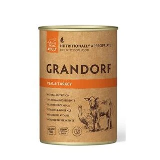 Влажный корм для взрослых собак Grandorf VEAL &amp;amp; TURKEY ADULT телятина с индейкой, 400 г