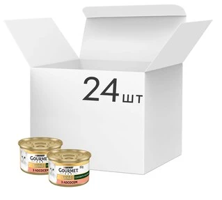 Упаковка влажного корма для кошек Purina Gourmet Gold Сочное наслаждение с лососем 24 шт по 85 г